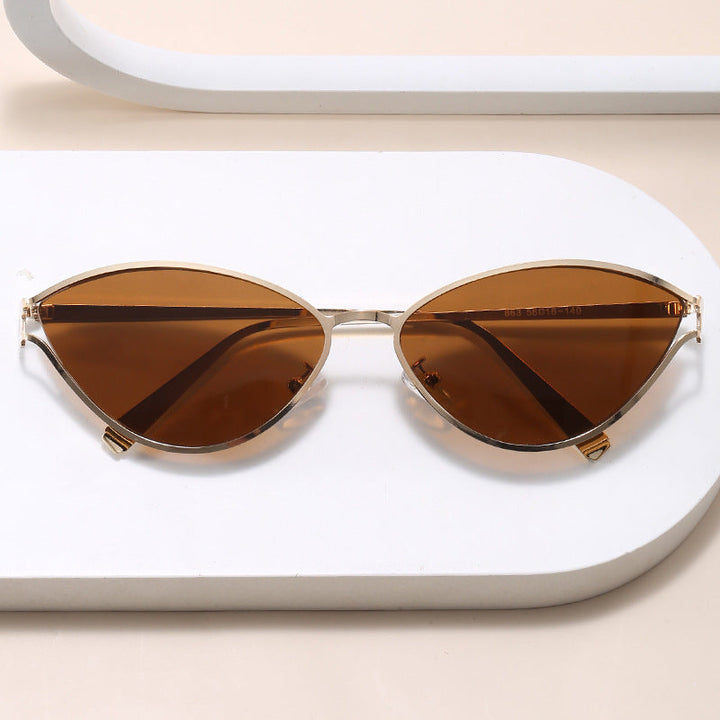 Fashionable Cat-Eye Sunglasses with Thin Metal Frame Kalsten
