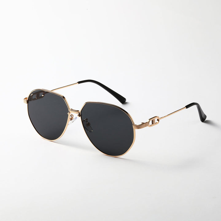 Ladies stylish oval sunglasses with fashionable metal frame Kalsten