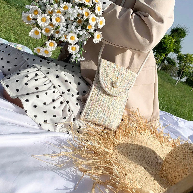 Handy bag in woven design Kalsten