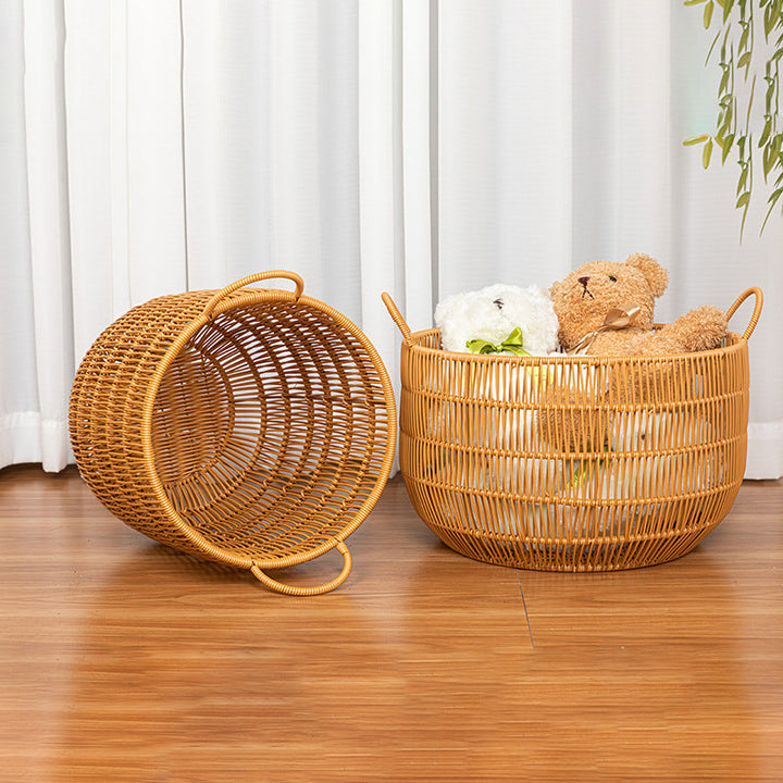 Women's Round Storage Basket with Practical Side Handles Kalsten