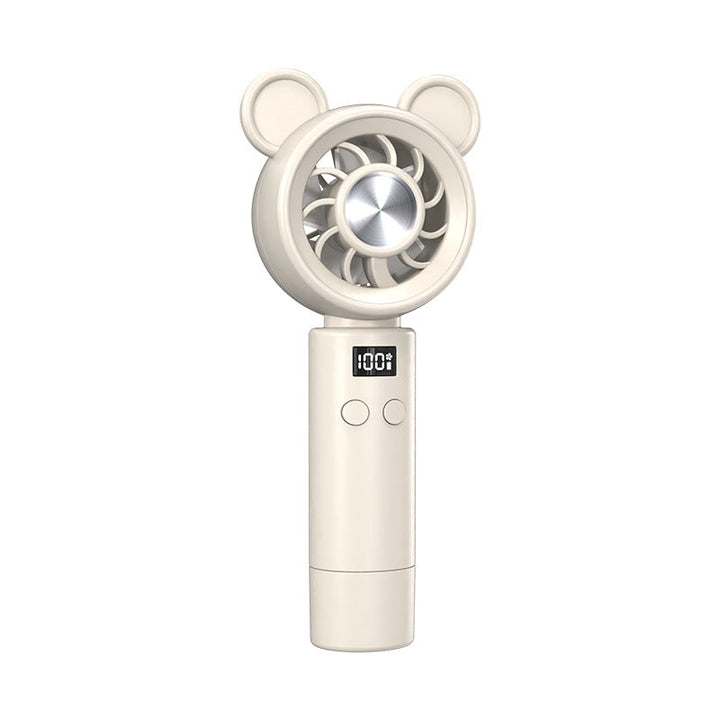 Unisex Portable Hand Fan in Cute Bear Design with Digital Display Kalsten