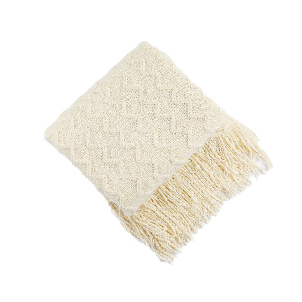 Women’s knitted blanket with textured wave pattern Kalsten
