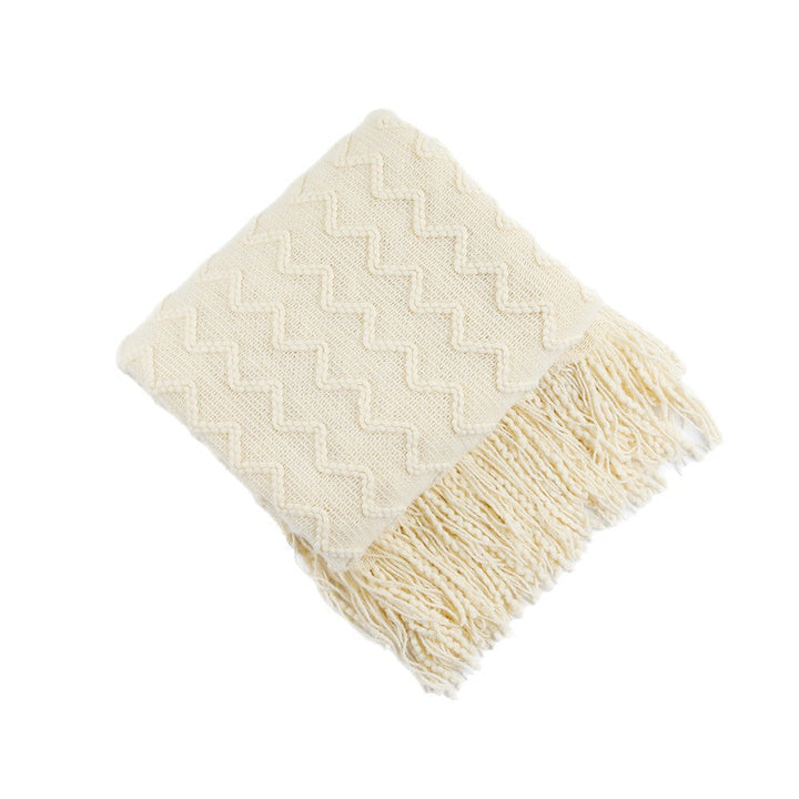 Women’s knitted blanket with textured wave pattern Kalsten