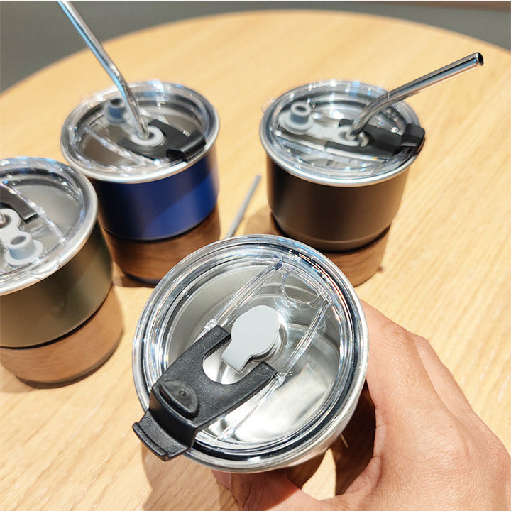 Ladies stylish stainless steel drinking cups with wood application Kalsten