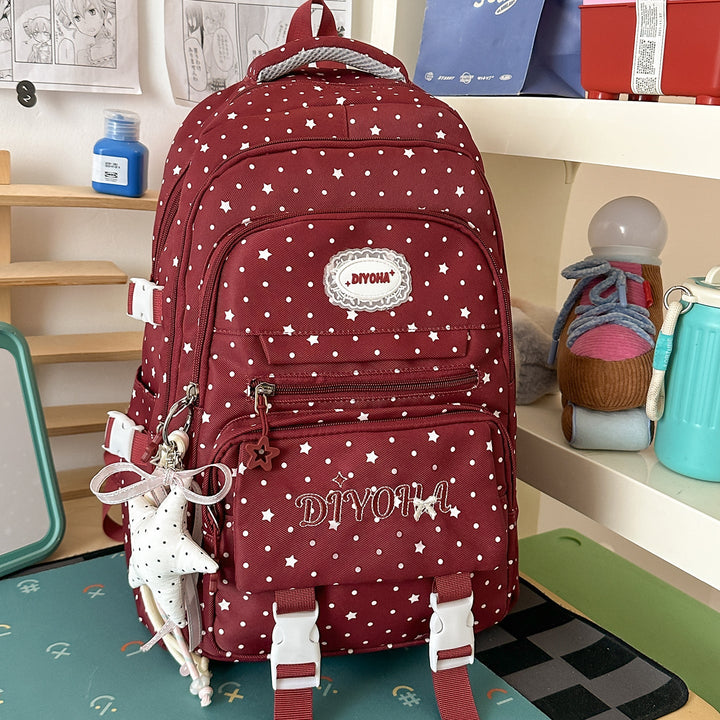 Children's Whimsical Star-Print School Backpack