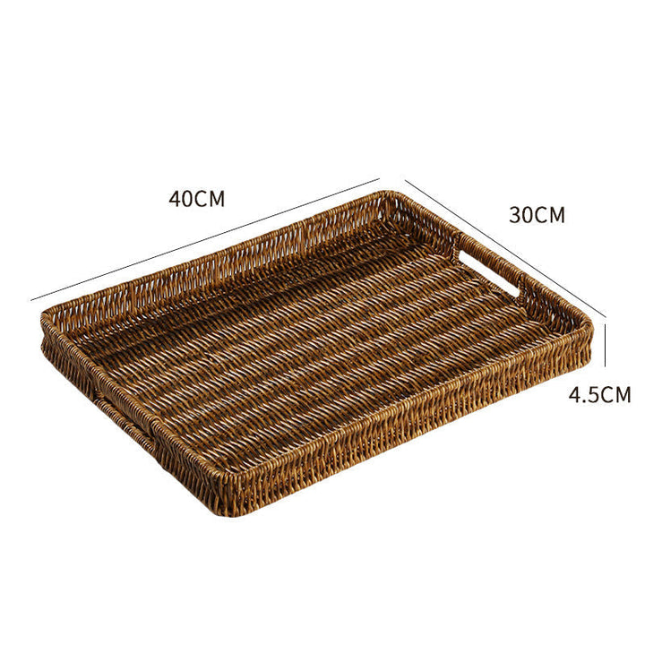 Handcrafted Rectangular Wicker Serving Tray Kalsten