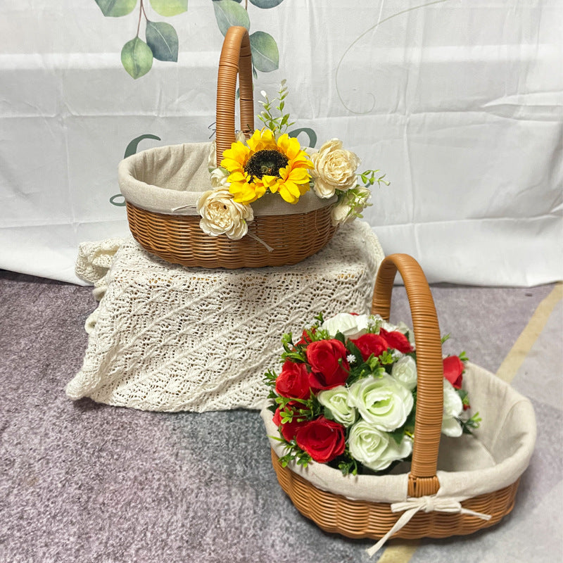 Women's Elegant Basket with Removable Fabric Insert Kalsten