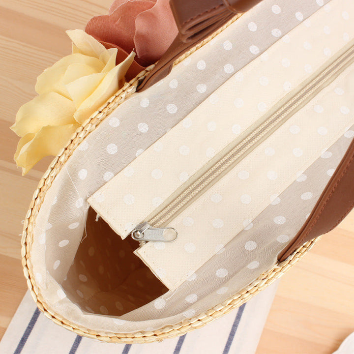 Beach bag with floral embellishments and stylish shoulder strap Kalsten
