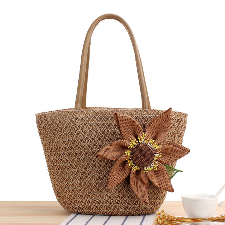 Basket bag with floral appliqué Kalsten