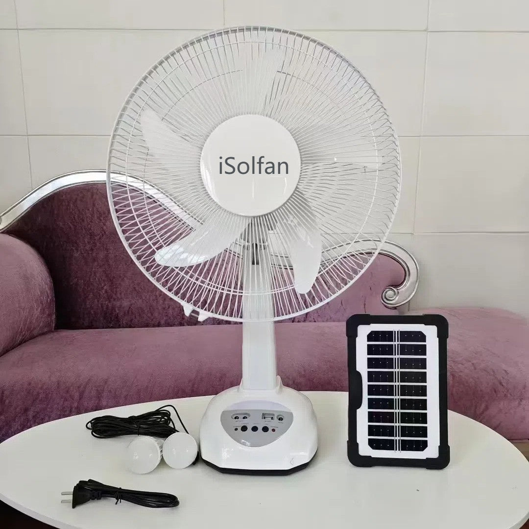 Women portable solar fan with integrated LED light and remote control Kalsten