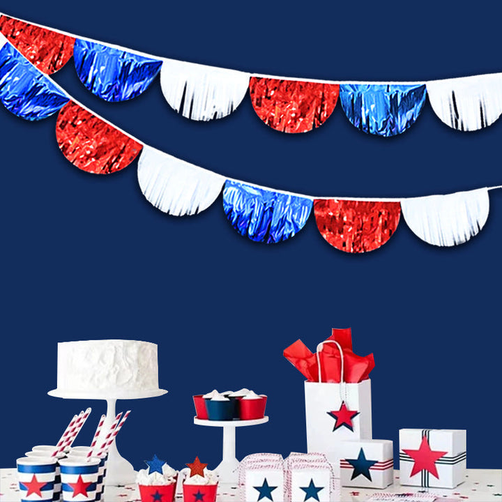Unisex nan decorative half-circle fringed garland made of metallic foil twelve-piece party decoration with reusable hanging loops Kalsten