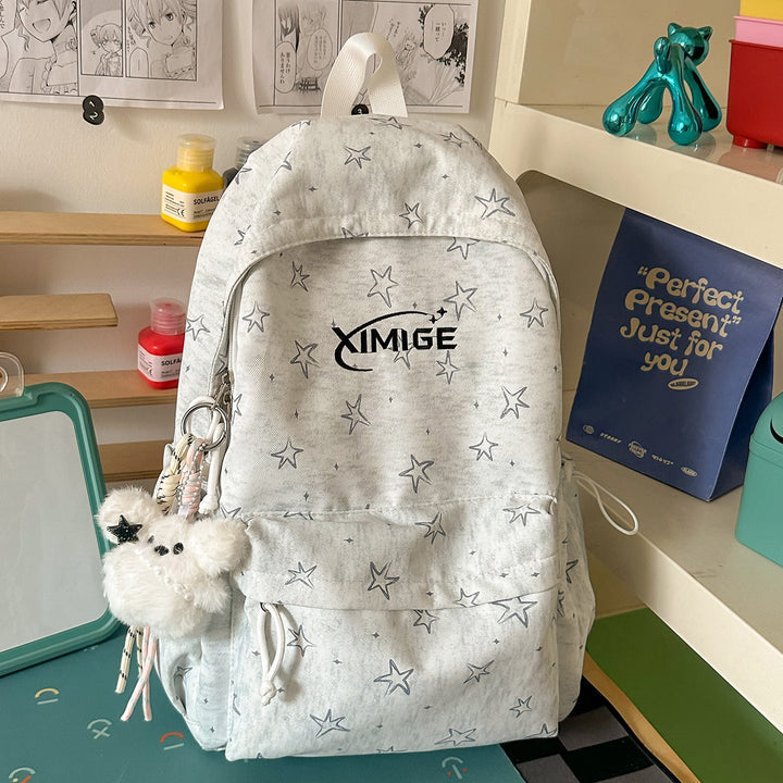 Stylish Star-Embellished School Backpack