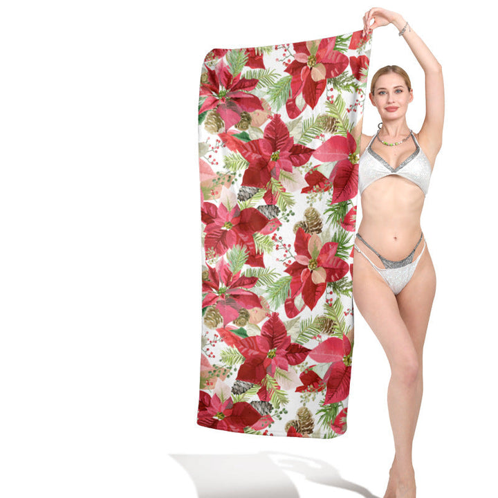Beach towel with vibrant floral pattern and skin-friendly material Kalsten