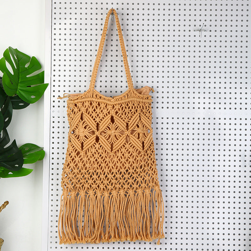 Handcrafted macrame bag with tassels Kalsten