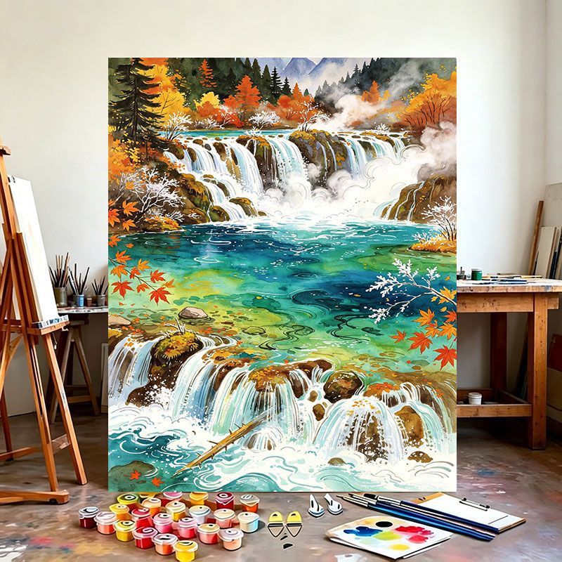 Waterfall Landscape Canvas Art Print Kalsten