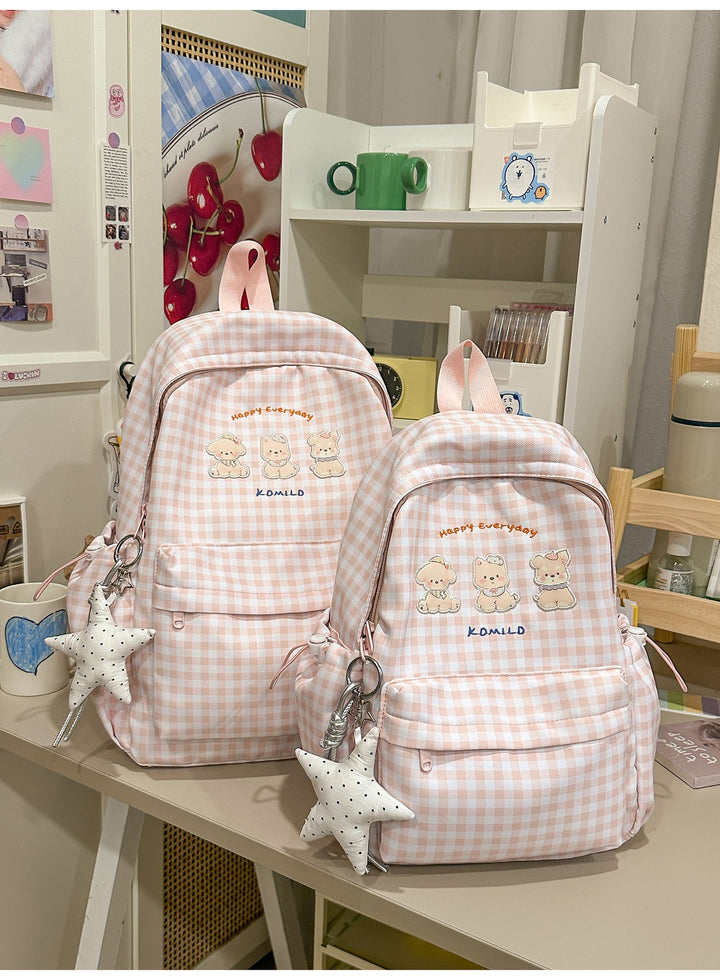 Cute Checkered Patterned Backpack