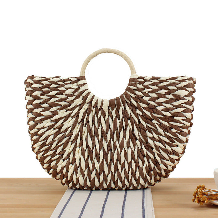 Braided Beach Bag with Ergonomic Handle Kalsten