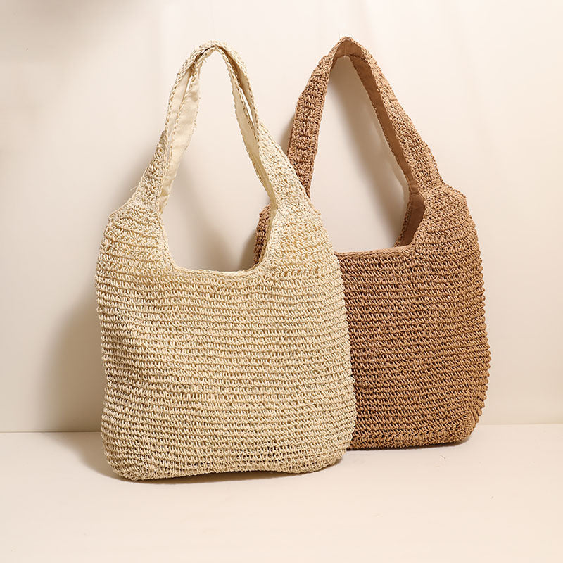 Spacious and Handcrafted Straw Tote Bag with Comfortable Shoulder Strap Kalsten