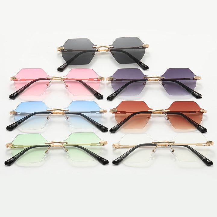 Women's hexagonal designer sunglasses with high-quality metal frame Kalsten