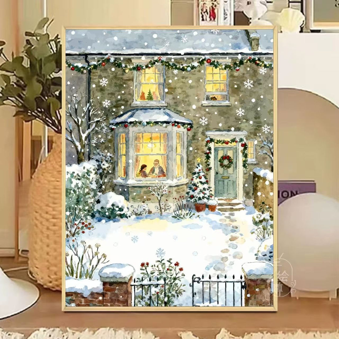 Cozy Winter-Themed Cafe Canvas Art Kalsten