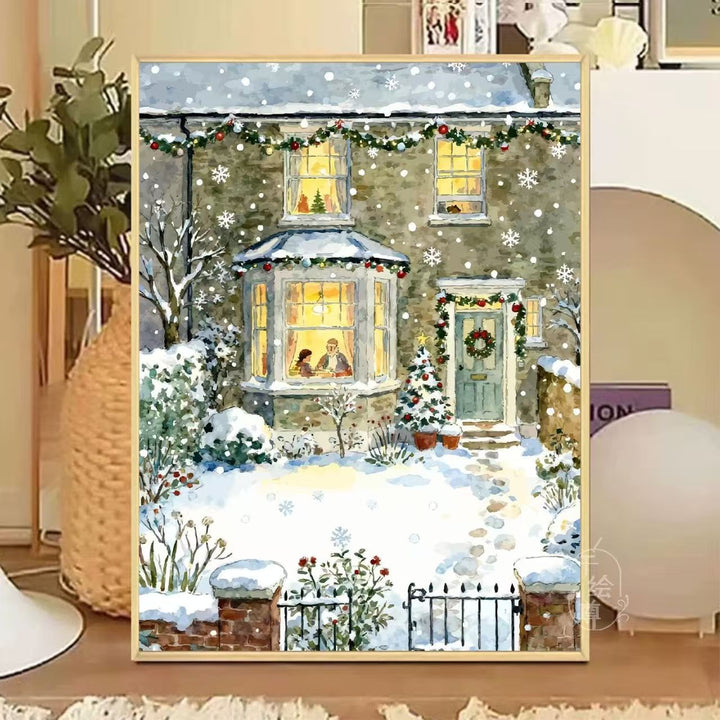 Cozy Winter-Themed Cafe Canvas Art Kalsten