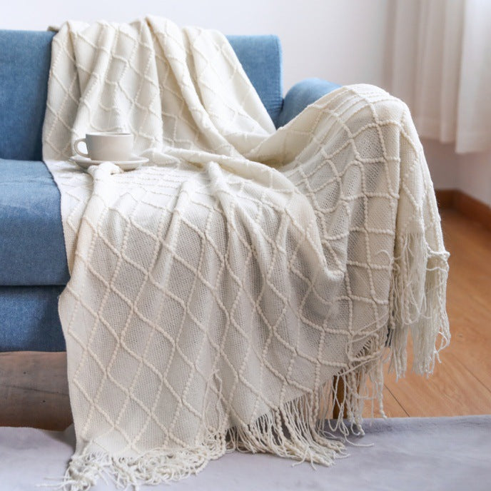 Women’s knitted blanket with textured wave pattern Kalsten
