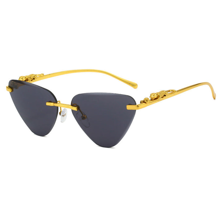 Women's Designer Sunglasses with Creative, Triangular Frame and Elegant Gold Accents Kalsten