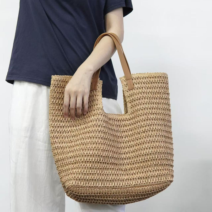 Spacious straw beach bag Kalsten