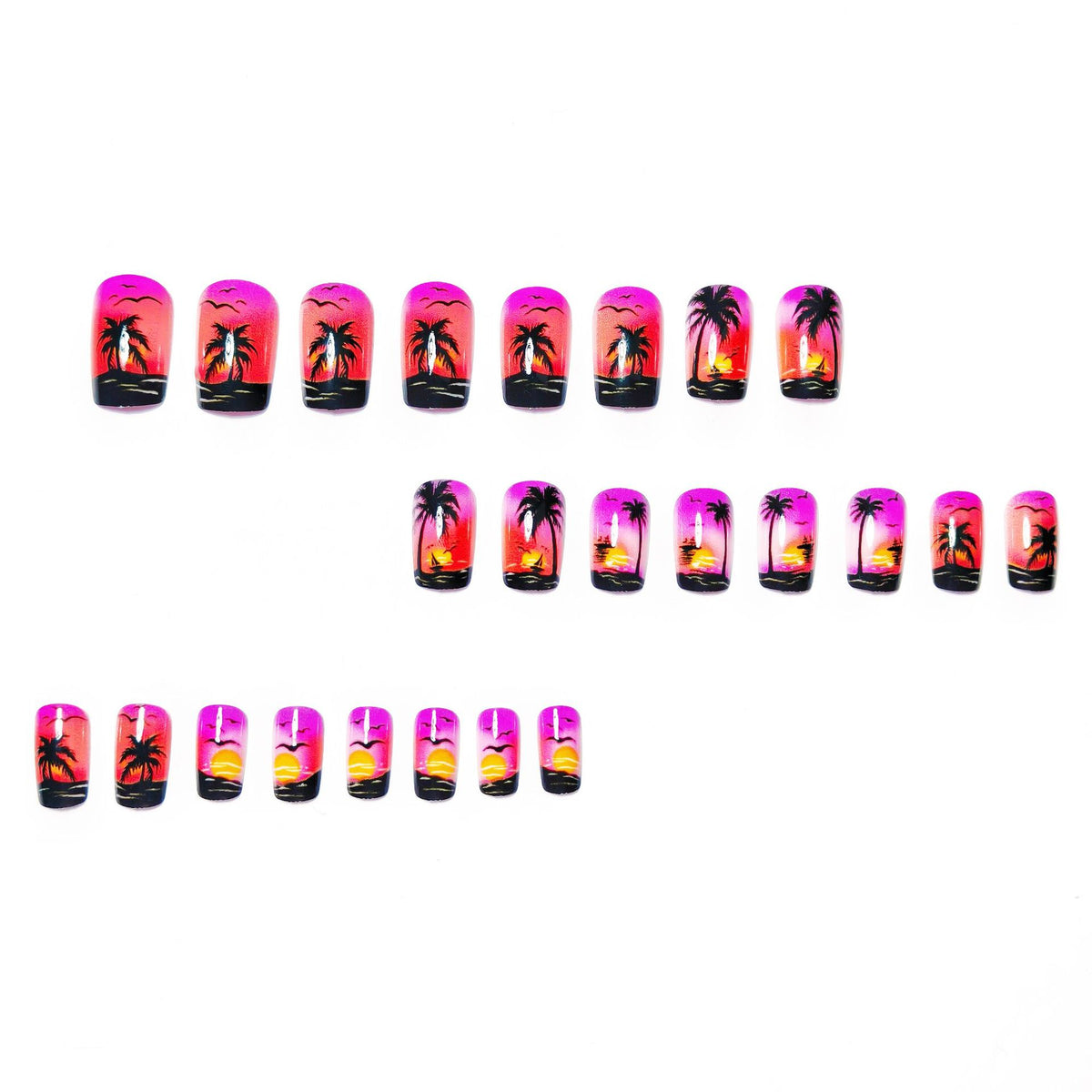 Artistic Sunset Beach Nail Art Acalora