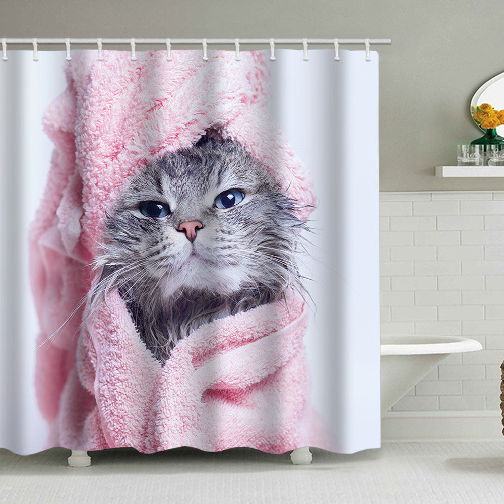 Artistic Dog Illustration Shower Curtain Kalsten