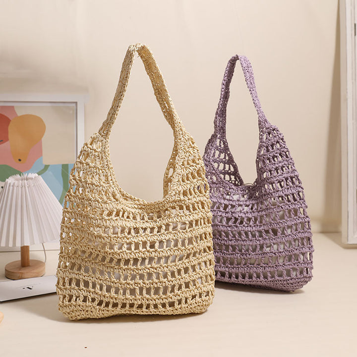 Trendy net tote bag with gathered design Kalsten