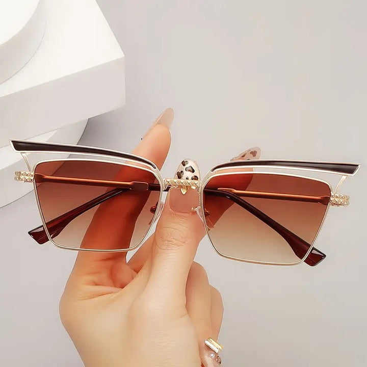 Women's square designer glasses with delicate metal frame Kalsten