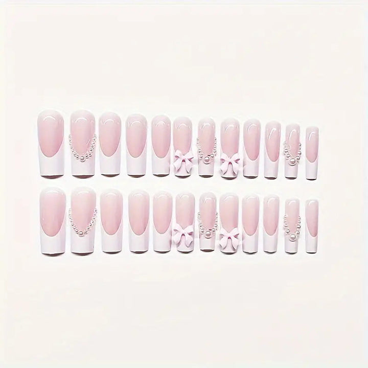 Bow-Embellished Press-On Nail Set Kalsten
