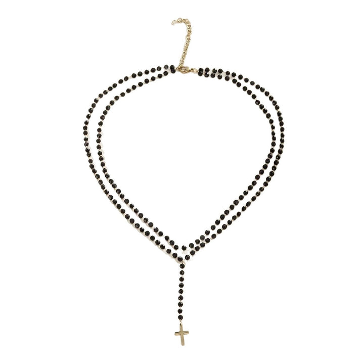 Layered Beaded Cross Necklace Kalsten