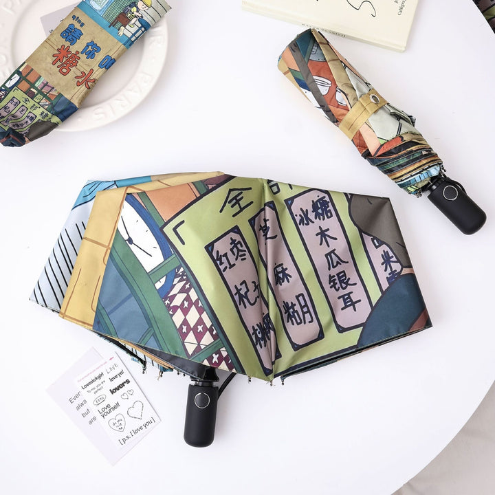 Ladies creative folding umbrella with comic motif Kalsten