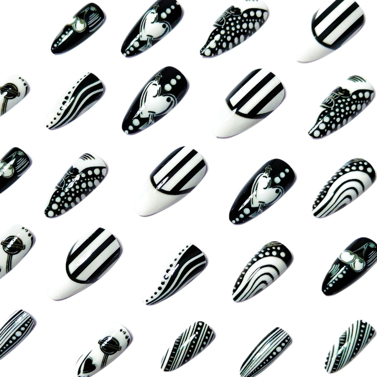 Artistic Pointed Nail Art Acalora