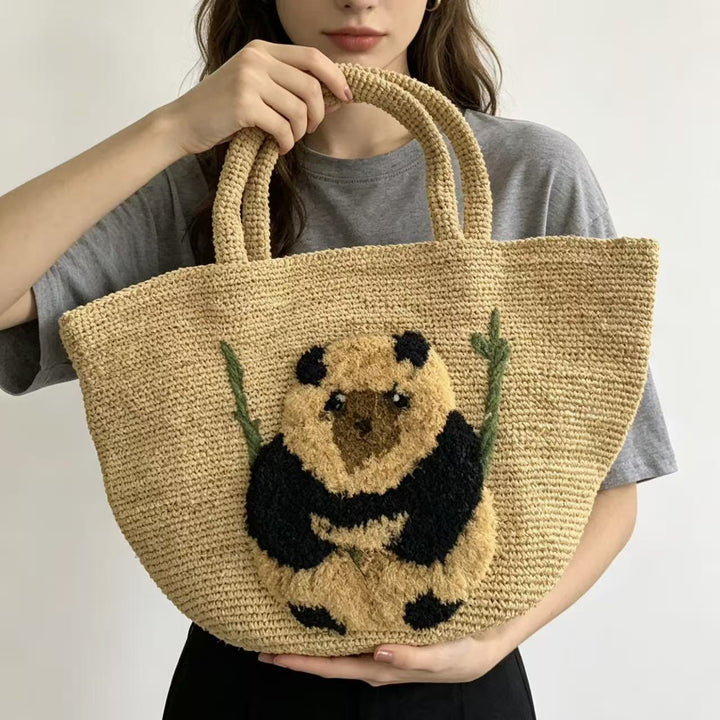 South Sea suitable basket bag with panda motif Kalsten