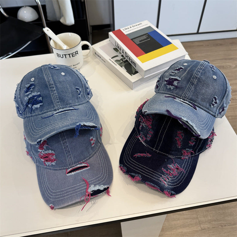 Women's Distressed Denim Baseball Cap Kalsten
