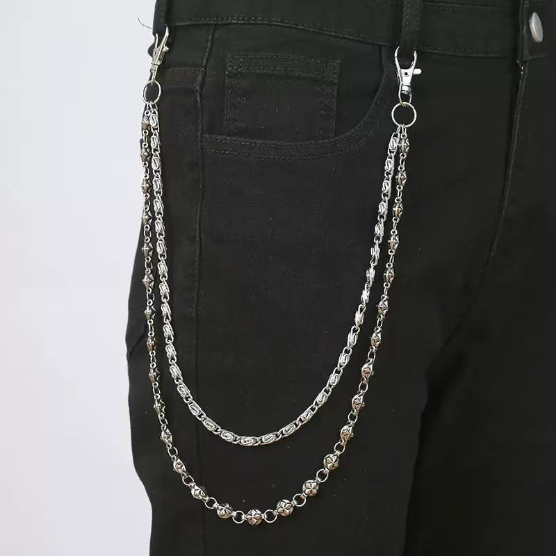 Fashionable chain belt with decorative pendants Kalsten