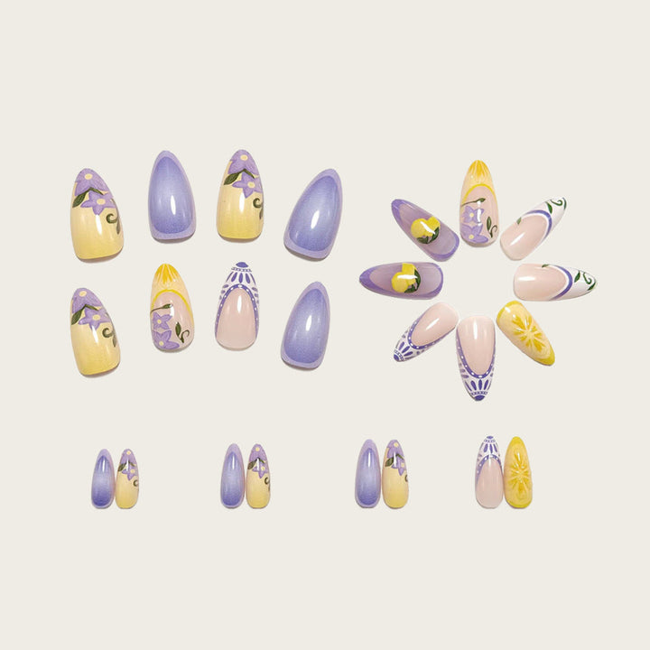 Artificial Nail Set with Floral Designs Kalsten