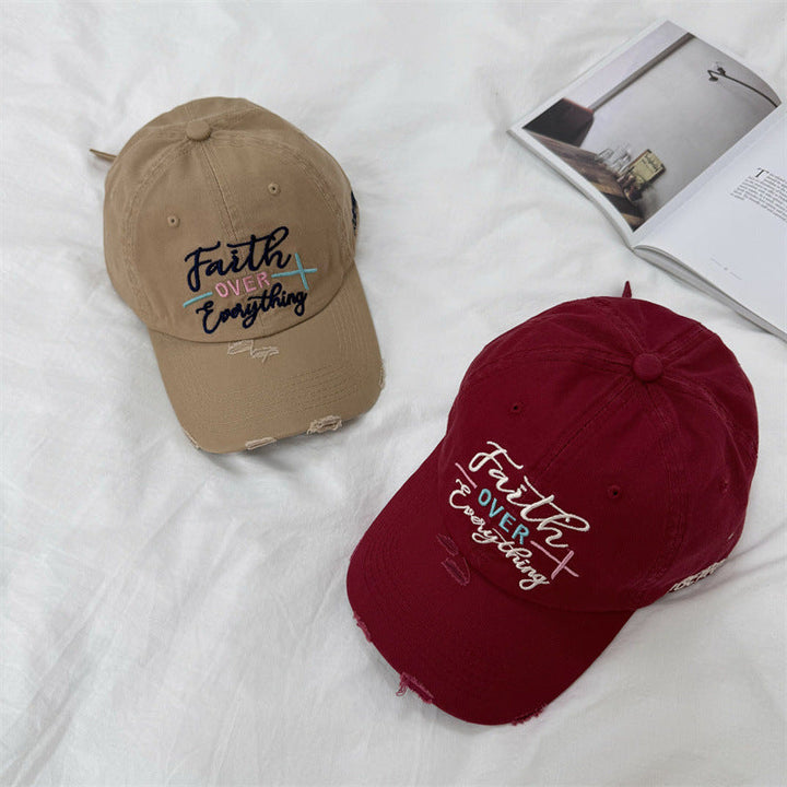 Women's Distressed Embroidered Baseball Cap Kalsten