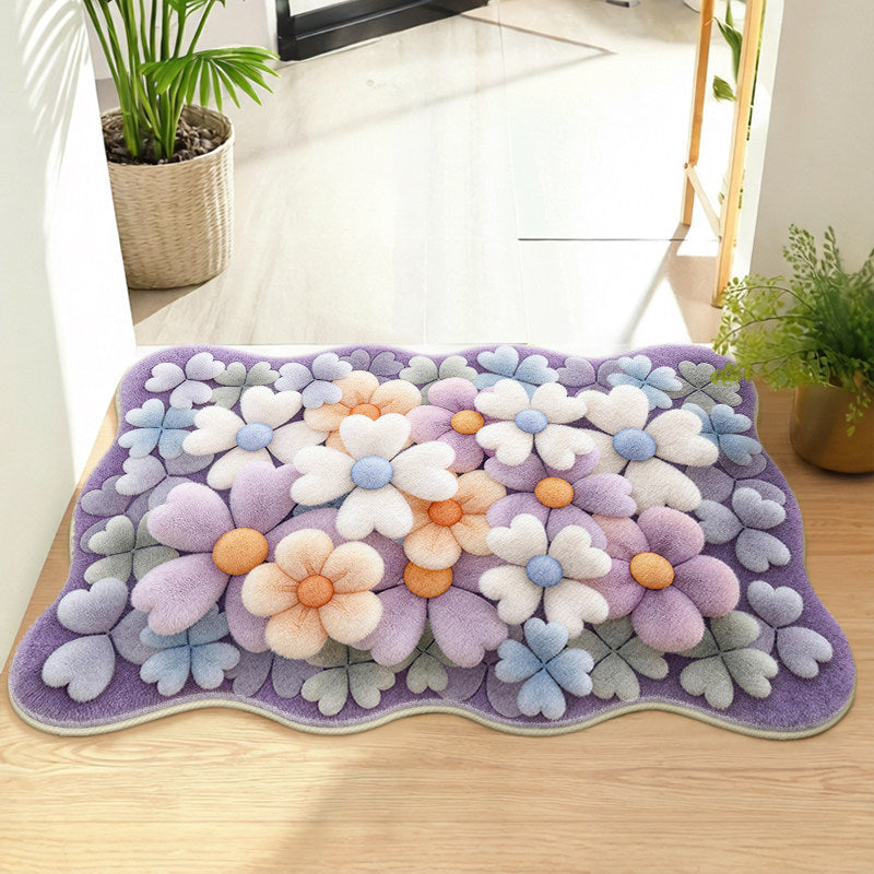 Floral-Themed Memory Foam Bath Mat Kalsten