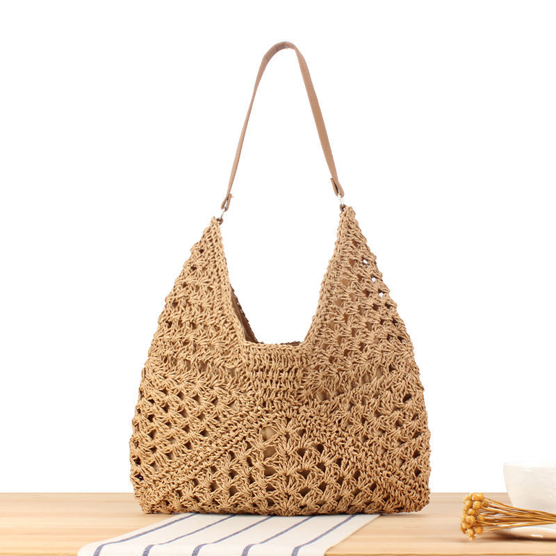 Shoulder bag with hand-knotted pattern and leather accents Kalsten