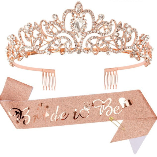 Women Elegant Tiara with Personalized Sash Kalsten