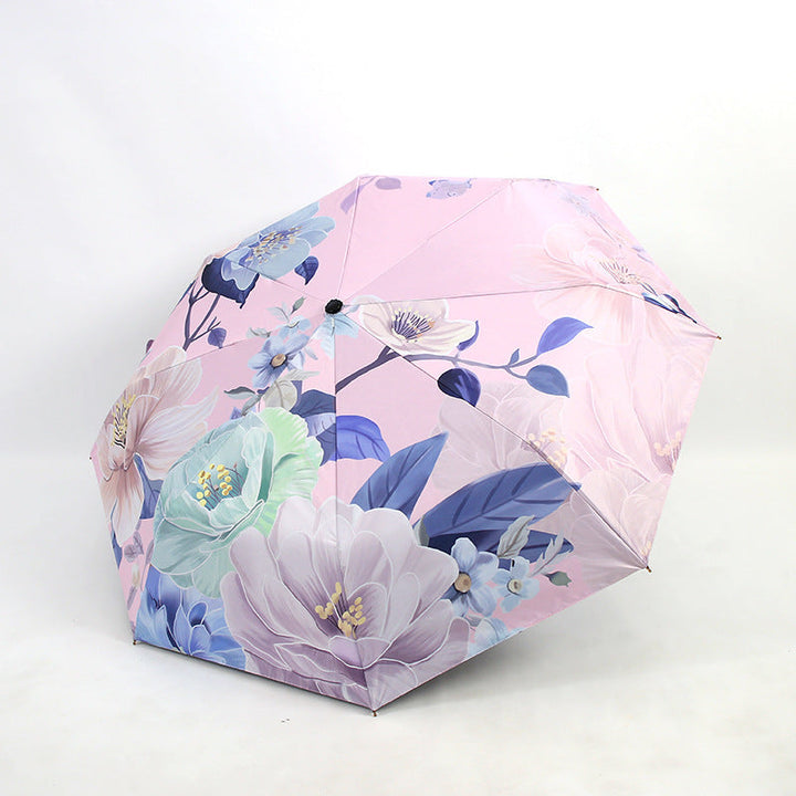 Ladies folding umbrella with artistic flower pattern Kalsten