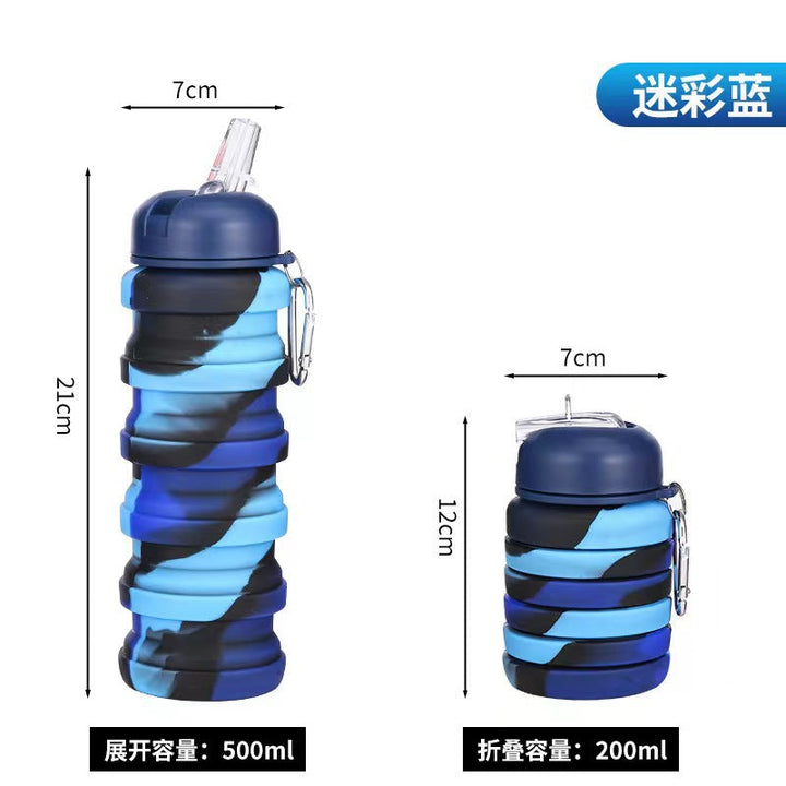Unisex Collapsible Sports Water Bottle with Carabiner Kalsten