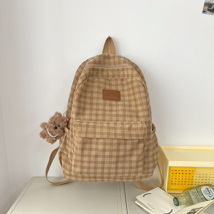 Casual Checkered School Backpack