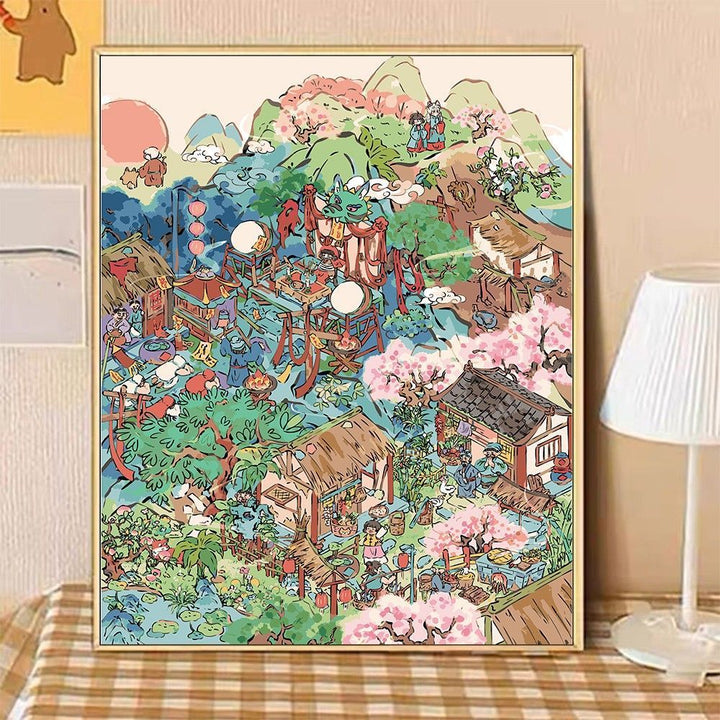 Whimsical Garden Scene Canvas Art Kalsten