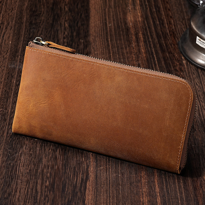 Premium Leather Zippered Travel Wallet
