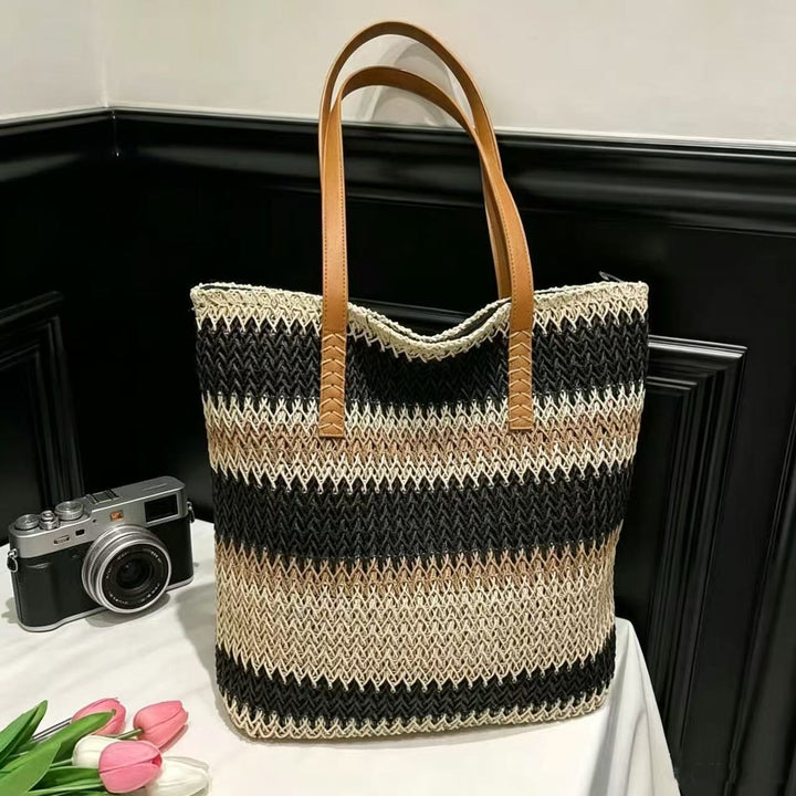 Shopping and beach bag with elegant stripe pattern Kalsten